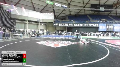 93 lbs Cons. Semis - Lincoln Schauble, Cherry Creek Wrestling Club vs Owen Rounds, Puyallup Wrestling Club