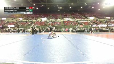 62 lbs 1st Place Match - Madysen Williams, Eastside United vs Reagan Keller, Team Champs