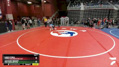 97 lbs Semifinal - Kayson Grant, Cody Wrestling Club vs Liam O`Dea, Cowboy Kids Wrestling Club