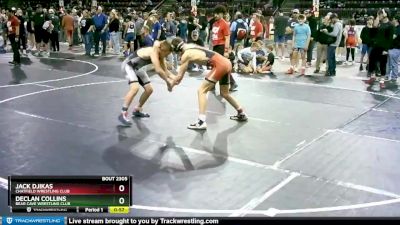 132 lbs Semifinal - Jack Djikas, Chatfield Wrestling Club vs Declan Collins, Bear Cave Wrestling Club