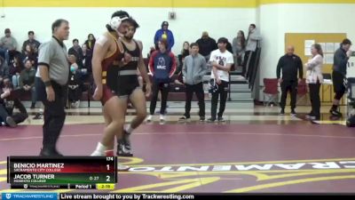 174 lbs Quarterfinal - Jacob Turner, Modesto College vs Benicio Martinez, Sacramento City College