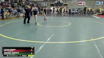 145 lbs Cons. Semi - BRIDGER JOHNSON, Chugiak High School vs Lucas Starck, West Anchorage