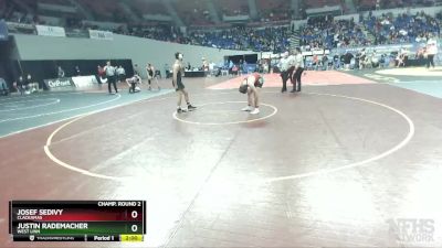 6A-182 lbs Champ. Round 2 - Justin Rademacher, West Linn vs Josef Sedivy, Clackamas