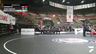 Cons. Round 2 - Brandon Lee, Vacaville High School Wrestling vs Ayden Gonzales, Wasco Wrestling Club