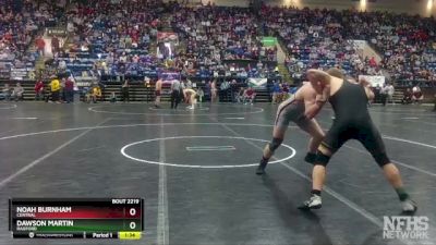 2 - 190 lbs Semifinal - Noah Burnham, Central vs Dawson Martin, Radford