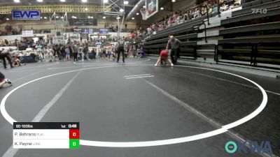 90-100 lbs Rr Rnd 3 - Parks Behrens, Plainview Youth Wrestling Club vs Kaden Payne, Lone Grove Takedown Club