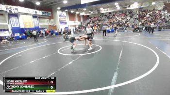 150 lbs Cons. Round 2 - Noah Vazquez, Eleanor Roosevelt vs Anthony Gonzalez, Norco