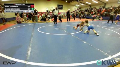 43-46 lbs Quarterfinal - Riley Tarwater, Eufaula Ironheads Wrestling Club vs Annalyse Stanley, Glenpool