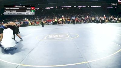 D2-285 lbs Semifinal - Adin Young, Plainwell HS vs Dustin Warner, Sparta HS