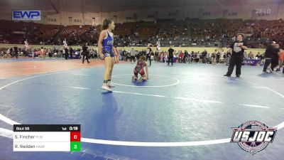 100 lbs Consi Of 16 #2 - Skyler Fincher, Plainview Youth Wrestling Club vs Rhae Rodden, Harrah Little League Wrestling