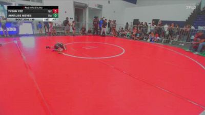 40 lbs Round 3 - Annalise Nieves, Unattached vs Tyson Yee, Pounders Wrestling Club