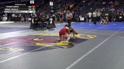 106 lbs Consi Of 16 #1 - Xavier Garcia, Clovis West (CS) vs Isreal Trujillo, Yuba City (SJ)