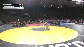 6A Boys 132 lbs Champ. Round 2 - Brent Topliff, Sandy Boys vs Joshua Sprague, Tigard Boys