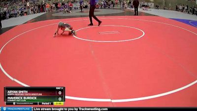 62 lbs Cons. Round 3 - Maverick Burdick, Cowboy Mat Club vs Aryan Smith, North Medford Youth Wrestling