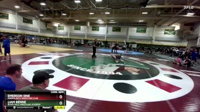 80 lbs Cons. Semi - Liam Benne, Black Hills Wrestling Academy vs Emerson Sine, Dakota Boyz Wrestling Club