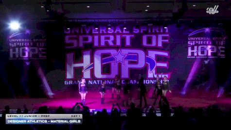 Designer Athletics - MATERIAL GIRLS [2026 L1.1 Junior - PREP Day 1] 2026 Spirit of Hope Grand Nationals
