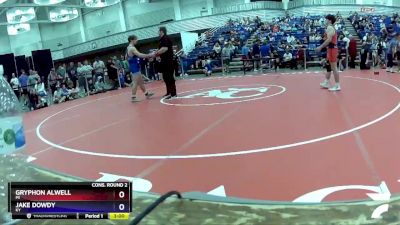 170 lbs Cons. Round 2 - Gryphon Alwell, MI vs Jake Dowdy, KY