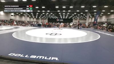 96 lbs Cons. Sub-semis - Boston Burrows, Sebolt Wrestling Academy vs Brookson Marksbury, Michigan Premier WC