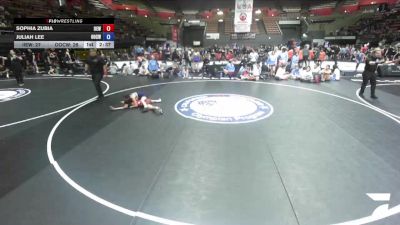 95 lbs Sophia Zubia, IEWA - Inland Empire Wrestling Association vs Juliah Lee, OCWA - Orange County Wrestling Association