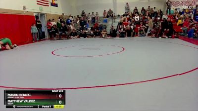 120 lbs Cons. Round 3 - Mason Bernal, Grand Junction vs Matthew Valdez, Delta