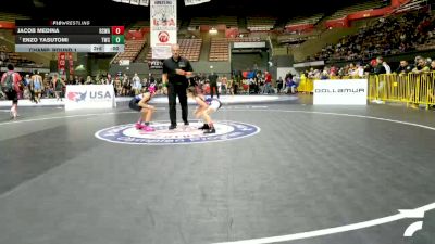 Novice Girls - 64 lbs Champ. Round 1 - Jaslyn Echevarria, Madera Wrestling Club vs Haley Jeffries, Elk Grove Wrestling Academy