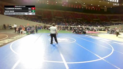 3A Boys 150 lbs Cons. Round 2 - Cameron Russell, Willamina Boys vs Zach Sahr, Glide Boys