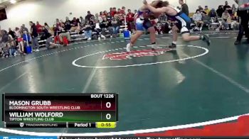 182 lbs Cons. Round 2 - William Wolford, Tipton Wrestling Club vs Mason Grubb, Bloomington South Wrestling Club