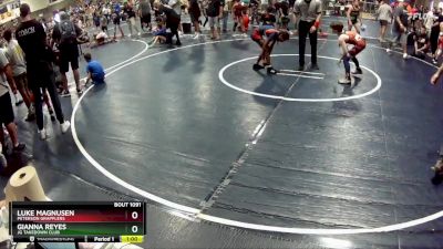 90 lbs Cons. Round 2 - Gianna Reyes, JG Takedown Club vs Luke Magnusen, Peterson Grapplers