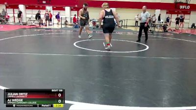 285 lbs Cons. Round 2 - Julian Ortiz, Linfield University vs Aj Wedge, Umpqua Community College