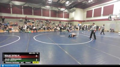 70 lbs Champ. Round 1 - Julio Hernandez, Victory Wrestling vs Rollie Tatro IV, Box Elder Bees Wrestling