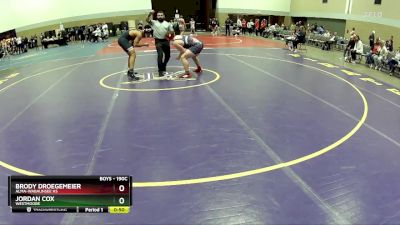 190C Cons. Round 2 - Brody Droegemeier, Alma-Wabaunsee HS vs Jordan Cox, Westmoore