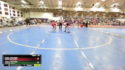 157 lbs Champ. Round 2 - Cael Palmer, Grand View (Iowa) vs Cole Patten, Missouri Valley