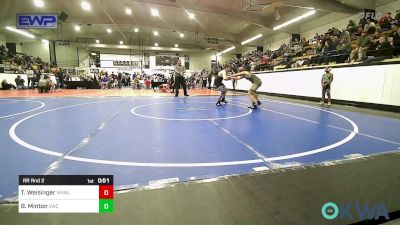 120 lbs Rr Rnd 2 - Tuck Weisinger, Wyandotte Youth Wrestling vs Blakelyn Minton, Salina Wrestling Club