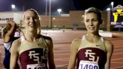 Hannah Brooks Jessica Parry FSU first second in 5k- 2011 Florida Relays