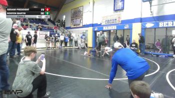 52 lbs Final - Gerami President, Victory Youth Wrestling vs Roston Martin, Berryhill Wrestling Club