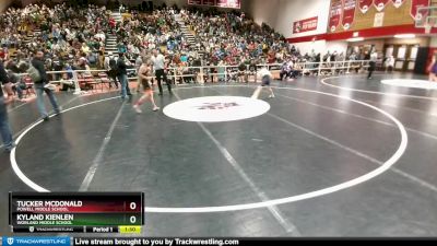 91 lbs Round 2 - Tucker McDonald, Powell Middle School vs Kyland Kienlen, Worland Middle School