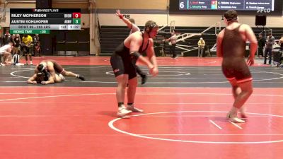 285 lbs Quarterfinal - Riley McPherson, Brown vs Austin Kohlhofer, Army