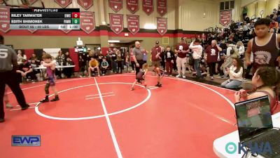 40 lbs Rr Rnd 3 - Riley Tarwater, Eufaula Ironheads Wrestling Club vs Edith Shimonek, Pawhuska Elks Takedown