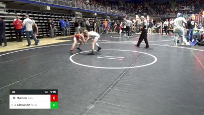 80 lbs Round Of 32 - Dane Malone, Abington Heights vs Jameson Shawver, Penns Valley