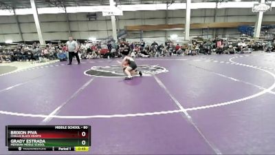 80 lbs Cons. Round 4 - Grady Estrada, Meridian Middle School vs Brixon Piva, Challis Black Hearts