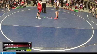 110 lbs Cons. Round 3 - Owen Parry, Star Valley Wrestling Club vs Levi Schwettman, Durango