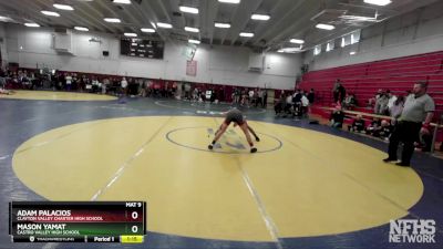 128 lbs Champ. Round 1 - Adam Palacios, Clayton Valley Charter High School vs Mason Yamat, Castro Valley High School