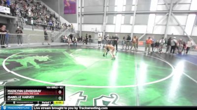 62 lbs Semifinal - Madilynn Lensegrav, Askeo International Mat Club vs Isabelle Harvey, St. Maries WC