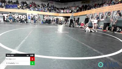 132 lbs Semifinal - Ralfie Cox, Weatherford Youth Wrestling vs Clayton Eudaily, Tonkawa Takedown Club