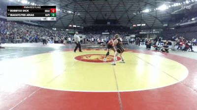 Girls 1B/2B/1A 170 5th Place Match - Makaylynn Arias, Napavine (Girls) vs Bobbyjo Dick, Omak (Girls)