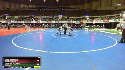 113 lbs Finals (2 Team) - Will Brinker, Independence vs Carter Martin, Westfield