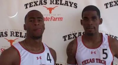 Texas Tech Bryce Brown and Jamele Mason 1-2 in 400 hurdles 2011 Texas Relays