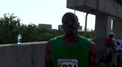 Lionel Larry after 4x400 invite 2011 Texas Relays