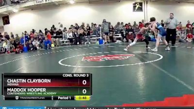 100 lbs Cons. Round 3 - Maddox Hooper, Contenders Wrestling Academy vs Chastin Clayborn, Indiana