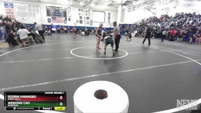 110 lbs Champ. Round 1 - Weidong Cao, Rosemead vs SooRin Hwangbo, Sunny Hills